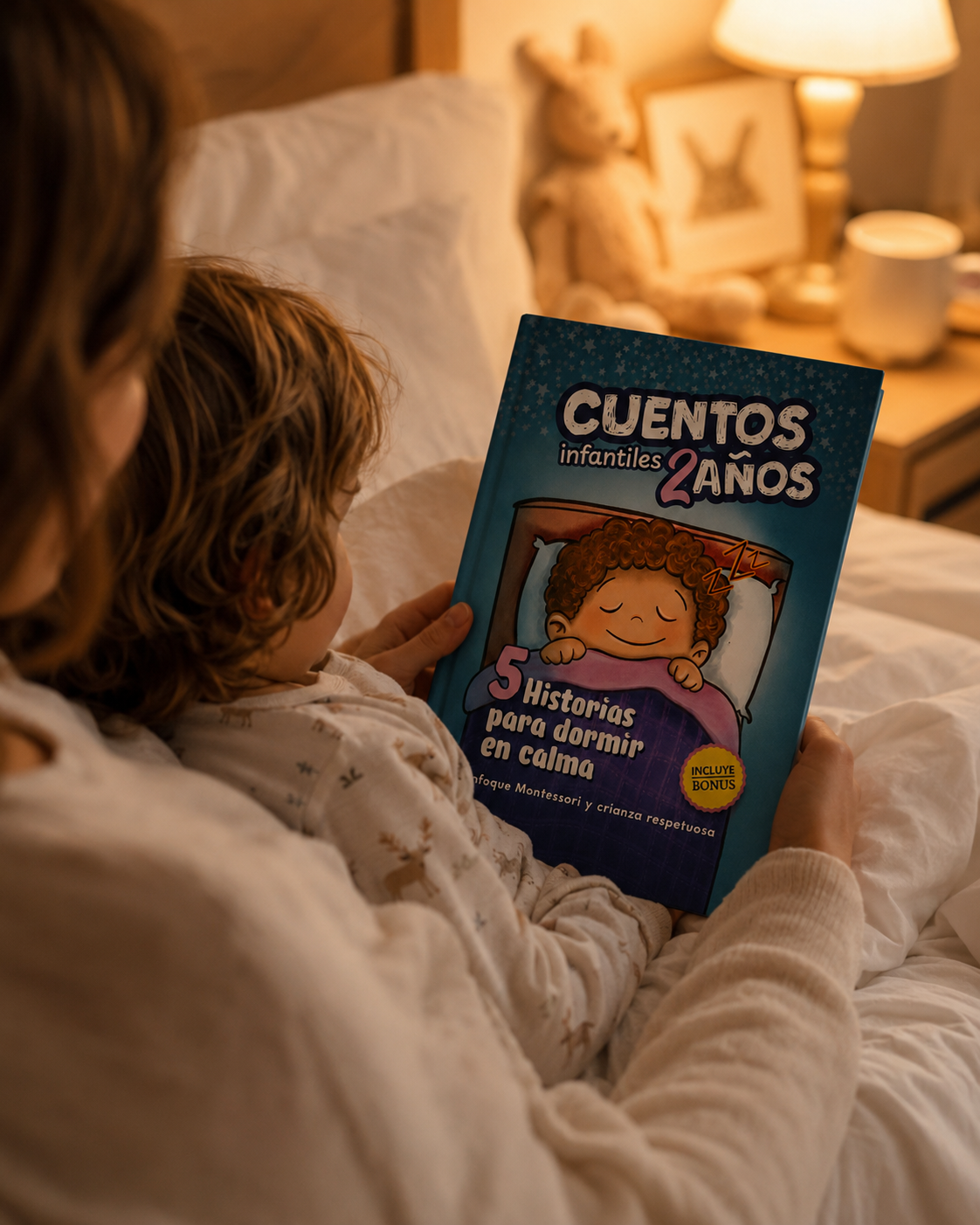 Mamá leyendo con su hijo antes de dormir